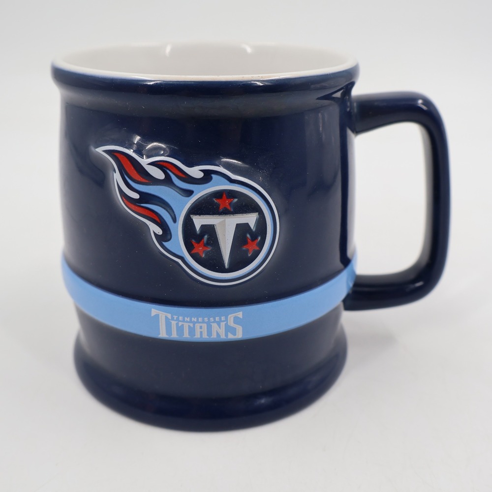 NFL Tennessee Titans Coffee Mug Unisex OS Navy Blue Sculpted 3D Logo Ceramic